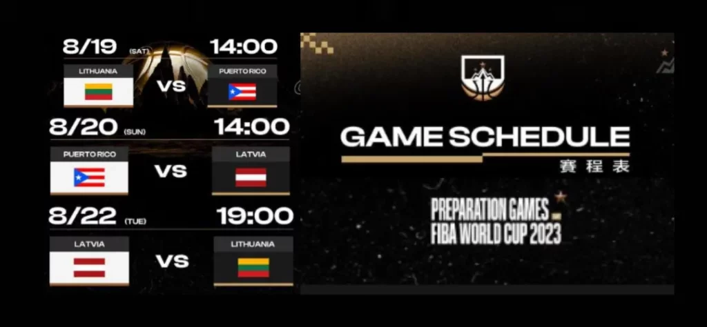 世界盃籃球熱身賽賽程